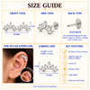 Marquise Leaf Ear Climber Flat Back Studs