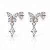 Butterfly Crystal Drop Flat Back Studs