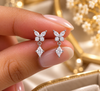 Butterfly Crystal Drop Flat Back Studs