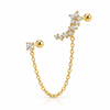 Crystal Floral Vine Double Piercing Chain Stud