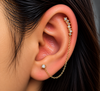 Crystal Curve Helix Chain Stud