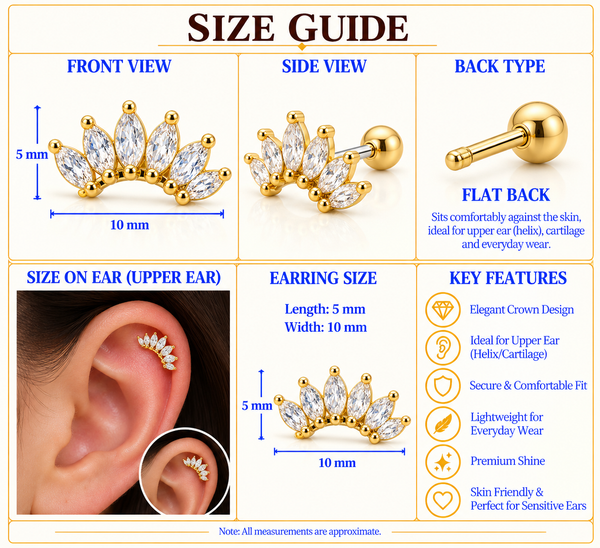 Five Marquise Helix Stud