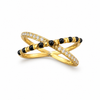 Criss Cross Black Bead Mangalsutra Ring
