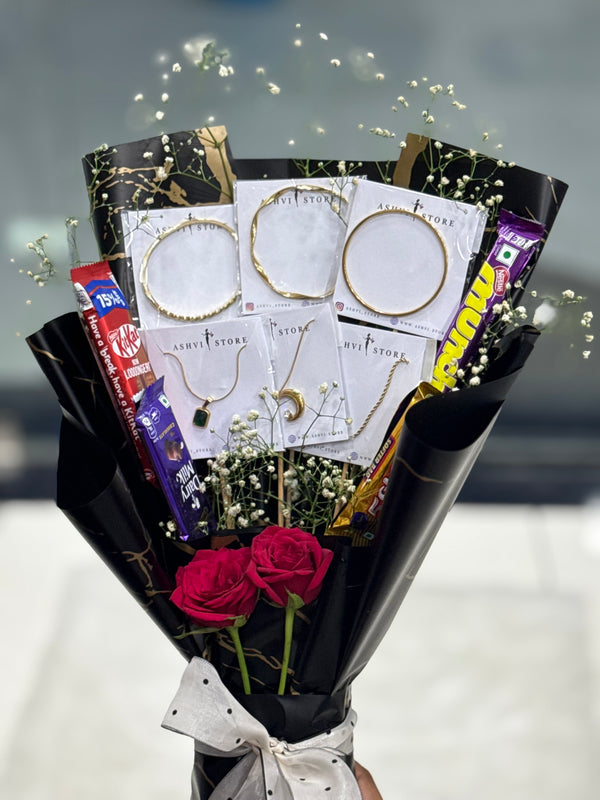 Jewellery & Chocolate Gift Bouquet (Jewellery not included)