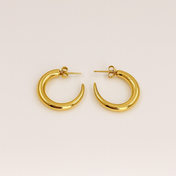 Curbs bold gold hoops earring