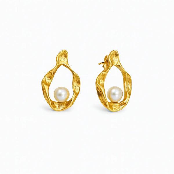 Divine pearl wrap earrings