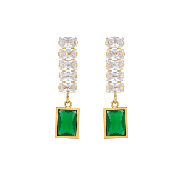 Emerald tennis Earrings