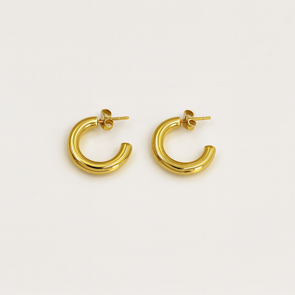 Golden curl hoops earrings