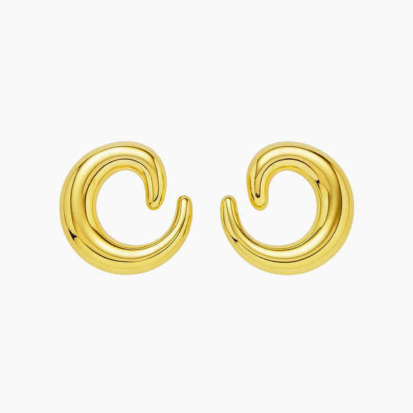 Golden spiral drops earrings