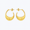 Golden wave curve earrings