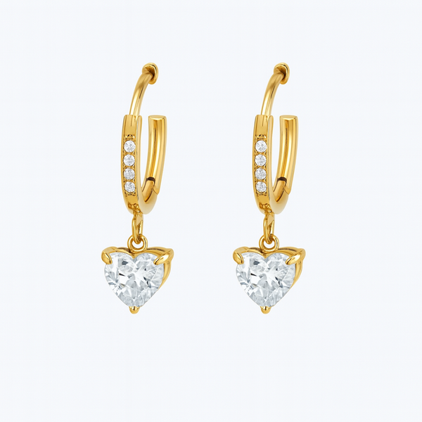 Heart glow drops earrings