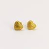 Heart of gold studs earrings