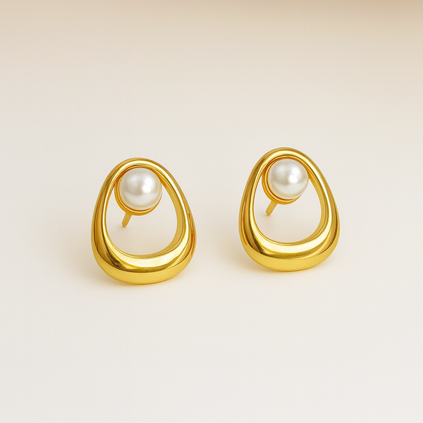 Pearl embrace drops earrings