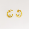 Pearl orbit hoops earrings