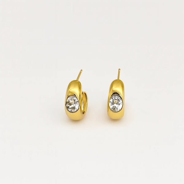 Single diamond hoop earrings