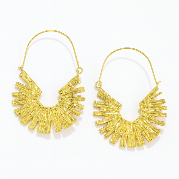 Sun Large Hoops Earrings