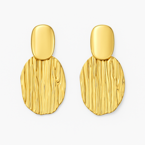 Trendy Gold Statement Dangle Earrings