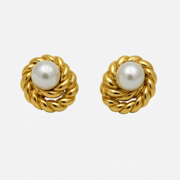 Twist Pearl Studs