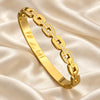 Aurelia Oval Link Crystal Gold Kada
