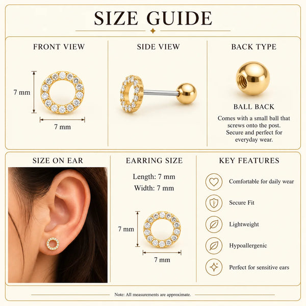 Celina Crystal Circle Ball Back Stud