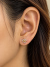 Crystal Snowflake Ball Back Stud