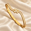 Elara Floral Crystal Gold Kada