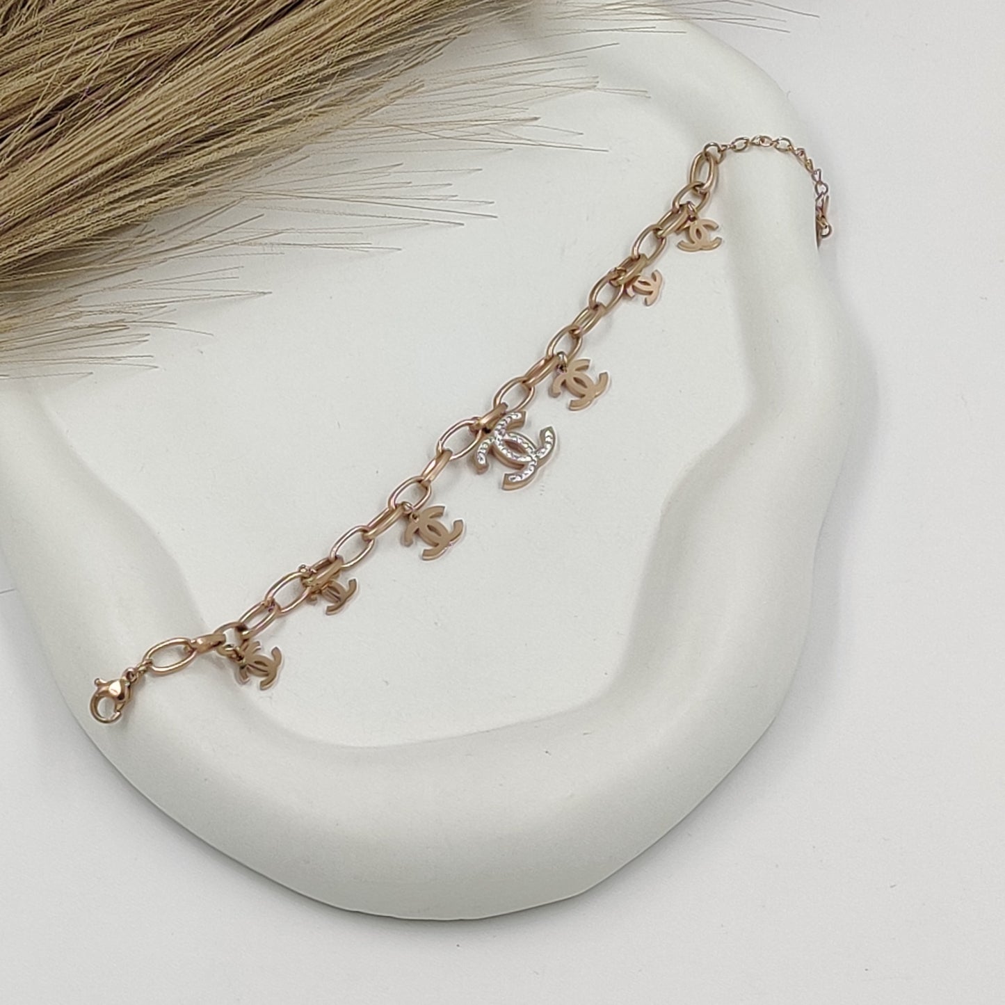 CC Chain Charm Bracelet