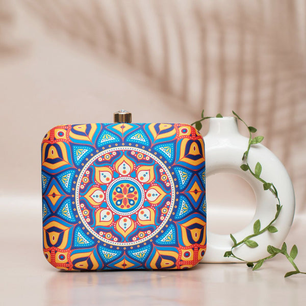 Mandala Printed Square Clutch