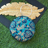 Blue Floral Circular Clutch