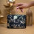 Black silver floral Handle Clutch