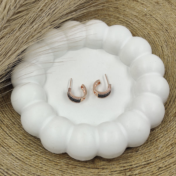 Black CrystalHoops Earrings