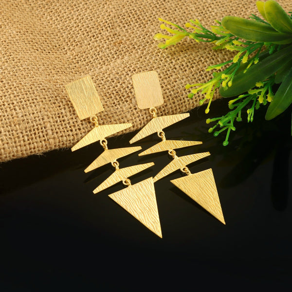 Gold-Toned Geometric Drop Earrings