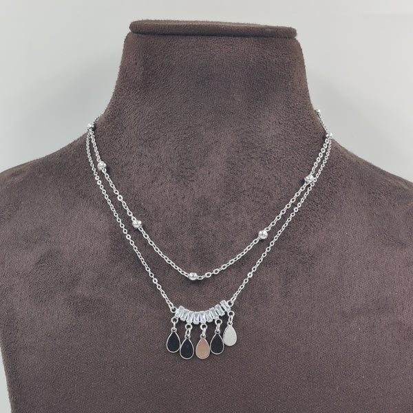 Double Layer White Stone Necklace