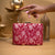 Mehroon silver floral Handle Clutch