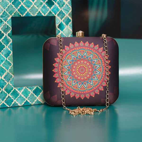 Mandala Print Clutch