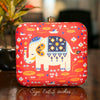 Elephant Print Square Clutch