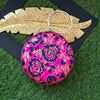 Pink Floral Circular Clutch