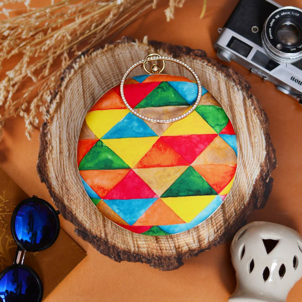Multi Colour Round Clutch