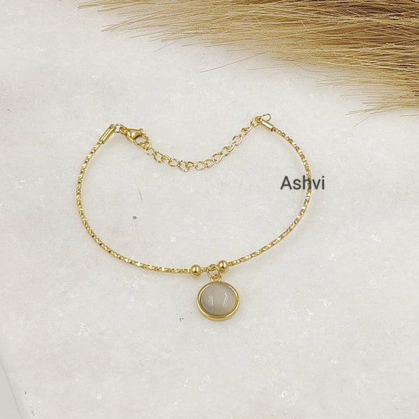 Single Coin Wire Charm Bracelet