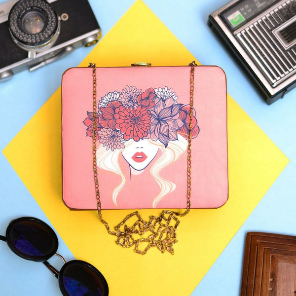 Flower Face MDF Clutch