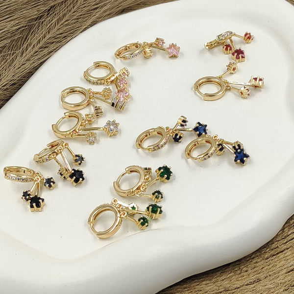 Star crystal Dangling Earrings