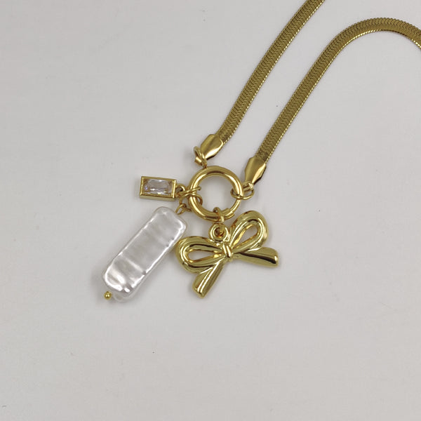 Bow Multi Charms Necklace