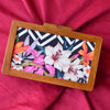 Flower Print Wooden Clutch
