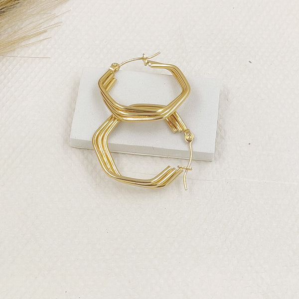 Triple Layer twist Hoops Earrings
