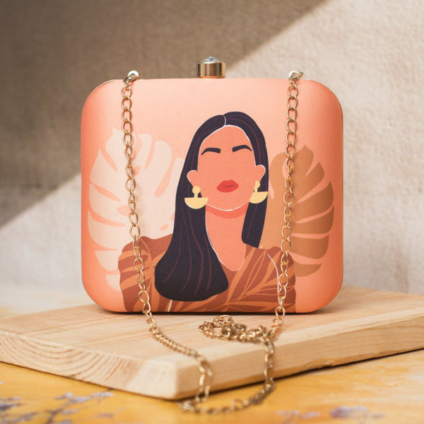 Portrait Women Square Clutch
