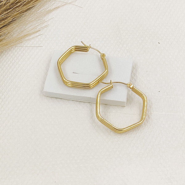 Triple Layer line Hoops Earrings