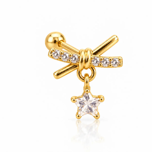 Star Charm Bow Ball Back Stud