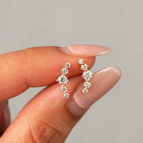 Crystal Crown ballback Earrings