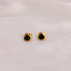 Emerald heart beats earrings