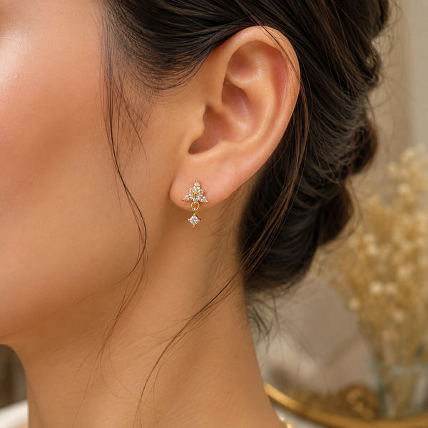 Trea Drop ball back Earrings